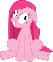 Size: 477x555 | Tagged: safe, artist:nedemai, pinkie pie, earth pony, pony, g4, contemplating insanity, derp, female, insanity, pinkamena diane pie, simple background, sitting, solo, transparent background