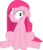 Size: 477x555 | Tagged: safe, artist:nedemai, pinkie pie, earth pony, pony, g4, contemplating insanity, derp, female, insanity, pinkamena diane pie, simple background, sitting, solo, transparent background