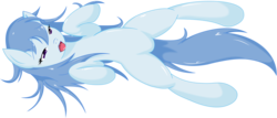 Size: 7548x3231 | Tagged: safe, artist:sagegami, oc, oc only, earth pony, pony, blue, on back, panting, simple background, solo, transparent background, vector