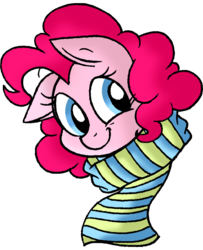 Size: 725x895 | Tagged: safe, artist:strangiesleepy, pinkie pie, g4, clothes, female, profile, scarf, simple background, solo