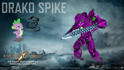 Size: 1920x1080 | Tagged: safe, artist:reaver75, spike, g4, jaeger, pacific rim