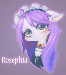 Size: 1000x1144 | Tagged: safe, artist:kuma8696, oc, oc only, oc:rosephia, pony, portrait, simple background, solo