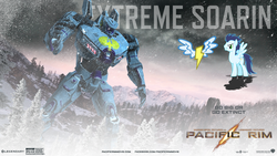 Size: 1920x1080 | Tagged: safe, artist:reaver75, soarin', g4, jaeger, pacific rim