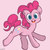 Size: 1000x1000 | Tagged: dead source, safe, artist:berseepon09, pinkie pie, pony, g4, cute, diapinkes, female, looking at you, open mouth, pink background, pixiv, simple background, solo