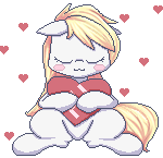 Size: 150x145 | Tagged: safe, artist:aryanne, artist:randy, oc, oc only, oc:aryanne, animated, aryanbetes, blushing, chibi, cute, ear fluff, eyelashes, eyes, heart, hug, innocent, open mouth, pet, pillow, pixel art, plushie, puffy cheeks, simple background, sleeping, soft, solo, tiny, transparent background, zzz