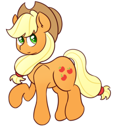 Size: 1100x1200 | Tagged: safe, artist:psalmie, applejack, g4, female, raised hoof, simple background, solo, transparent background