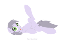 Size: 1280x800 | Tagged: safe, artist:hoverrover, oc, oc only, earth pony, pony, dock, featureless crotch, female, hooves, lineless, looking at you, lying down, mare, on back, simple background, solo, spread legs, tongue out, transparent background