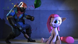 Size: 1191x670 | Tagged: safe, artist:commanderjackshit, pinkie pie, g4, pinkamena diane pie, pyro (tf2), team fortress 2