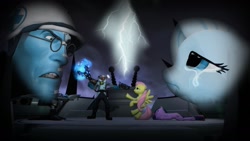 Size: 1191x670 | Tagged: safe, fluttershy, twilight sparkle, g4, 3d, gmod, medic, medic (tf2), team fortress 2