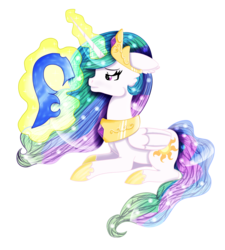 Size: 1744x1934 | Tagged: safe, artist:chromstrike, princess celestia, g4, female, helmet, levitation, magic, solo, telekinesis