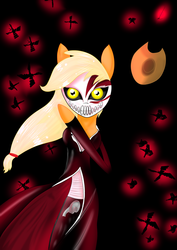 Size: 1024x1448 | Tagged: safe, artist:lucitfandmlp, applejack, earth pony, anthro, g4, bleach (manga), crossover, female, mask, solo