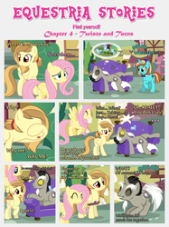 Size: 1800x2409 | Tagged: safe, artist:estories, discord, fluttershy, oc, oc:alice goldenfeather, oc:curly mane, pegasus, pony, sheep, unicorn, comic:find yourself, g4, comic, couch, eyes closed, female, male, mare, onomatopoeia, ponified, pony discord, sleeping, sound effects, stallion, tail wag, z, zzz