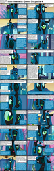 Size: 1282x4018 | Tagged: safe, queen chrysalis, changeling, changeling queen, comic:celestia's servant interview, g4, caption, comic, cs captions, female, interview, solo