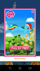 Size: 480x854 | Tagged: safe, gameloft, screencap, rainbow dash, android, pegasus, pony, g4, clear the skies, despicable me, female, flying, mare, minion rush, solo