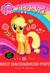 Size: 705x1024 | Tagged: safe, edit, applejack, earth pony, pony, g4, my little pony chapter books, my little pony: applejack and the honest-to-goodness switcheroo, background pony, background pony applejack, book cover, cover, female, mare, my little pony logo