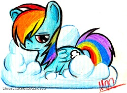 Size: 1356x992 | Tagged: safe, artist:moozua, rainbow dash, pegasus, pony, g4, female, solo