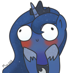 Size: 560x587 | Tagged: dead source, safe, artist:php17, princess luna, g4, cute, female, simple background, solo