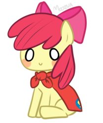 Size: 582x696 | Tagged: dead source, safe, artist:php17, apple bloom, earth pony, pony, g4, adorabloom, cmc cape, cute, female, filly, foal, simple background, solo, transparent background