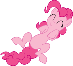 Size: 4854x4440 | Tagged: safe, artist:slb94, pinkie pie, g4, griffon the brush off, absurd resolution, female, on back, simple background, solo, transparent background, vector