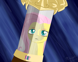 Size: 500x400 | Tagged: safe, artist:m_d_quill, fluttershy, g4, female, mulan, solo, sword, tumblr