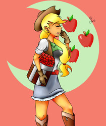 Size: 631x750 | Tagged: safe, applejack, human, g4, female, humanized, solo