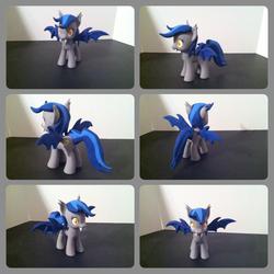 Size: 1024x1024 | Tagged: safe, artist:judhudson, oc, oc only, oc:echo, bat pony, pony, brushable, customized toy, fangs, figure, irl, photo, solo, toy