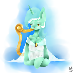 Size: 3000x3000 | Tagged: safe, artist:happy-heart-1, lyra heartstrings, anthro, g4, female, high res, solo