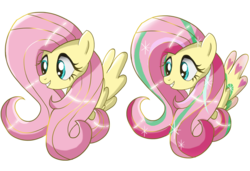 Size: 800x547 | Tagged: safe, artist:ii-art, fluttershy, g4, female, rainbow power, rainbow power-ified, solo