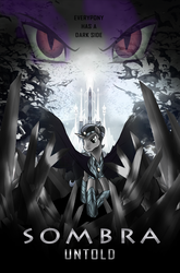 Size: 1024x1549 | Tagged: safe, artist:voltictail, king sombra, bat, g4, cape, clothes, crystal, crystal empire, dracula, dracula untold, good king sombra, movie poster