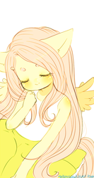 Size: 500x937 | Tagged: safe, artist:shickietan, fluttershy, equestria girls, g4, female, ponied up, solo