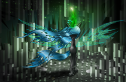 Size: 4600x3000 | Tagged: safe, artist:flamevulture17, queen chrysalis, changeling, changeling queen, g4, crown, female, jewelry, regalia, solo