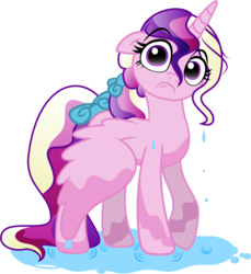 Size: 3000x3281 | Tagged: safe, artist:kp-shadowsquirrel, artist:proffes, princess cadance, pony, g4, .ai available, cute, cutedance, faic, female, floppy ears, frown, high res, looking at you, ponytail, pouting, princess sadance, sad, simple background, solo, tail bow, transparent background, vector, wet, wet mane, wide eyes