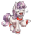 Size: 950x960 | Tagged: safe, artist:moenkin, sweetie belle, g4, choir, choir gown, clothes, cute, dress, eyes closed, female, music notes, open mouth, raised hoof, raised leg, ruff (clothing), simple background, singing, smiling, solo, transparent background, underhoof