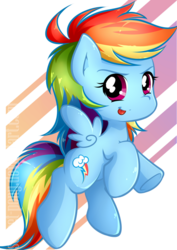 Size: 429x607 | Tagged: safe, artist:secret-pony, rainbow dash, pegasus, pony, g4, chibi, cute, dashabetes, female, solo