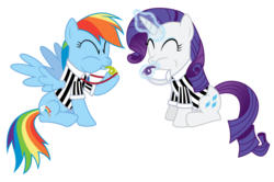 Size: 1024x681 | Tagged: safe, artist:masem, rainbow dash, rarity, pegasus, pony, unicorn, g4, .svg available, blowing, blowing whistle, duo, duo female, female, magic, mare, puffy cheeks, rainblow dash, rarity's whistle, referee, referee rainbow dash, referee rarity, request, simple background, spread wings, transparent background, vector, whistle, wings