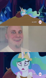 Size: 853x1428 | Tagged: safe, princess celestia, g4, brentalfloss, celestia's nightmare, exploitable meme, foodfight!, jontron, meme, mr. clean