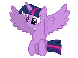 Size: 1024x768 | Tagged: safe, artist:birdivizer, twilight sparkle, alicorn, pony, g4, female, flying, mare, smiling, solo, twilight sparkle (alicorn)