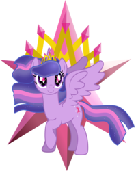 Size: 3000x3763 | Tagged: safe, artist:theshadowstone, twilight sparkle, alicorn, pony, g4, crown, female, high res, jewelry, mare, new crown, regalia, simple background, solo, spread wings, transparent background, twilight sparkle (alicorn), wings