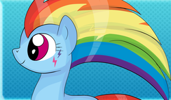 Size: 1024x600 | Tagged: safe, artist:little-charlott, rainbow dash, g4, female, rainbow power, solo