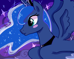 Size: 1250x1000 | Tagged: safe, artist:cheryl-jum, princess luna, g4, blushing, female, solo