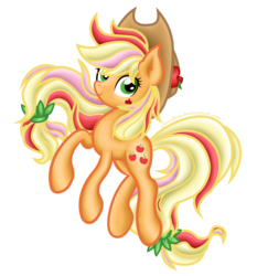 Size: 3168x3400 | Tagged: safe, artist:zoevulpez, applejack, g4, female, high res, rainbow power, simple background, solo, transparent background, vector