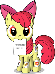 Size: 3012x4048 | Tagged: safe, artist:notlikelyanartist, apple bloom, earth pony, pony, g4, female, filly, foal, high res, mouth hold, note, simple background, solo, transparent background