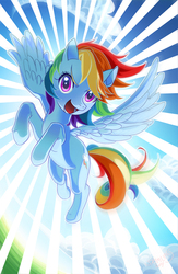 Size: 528x810 | Tagged: safe, artist:skimlines, rainbow dash, g4, female, flying, looking at you, solo