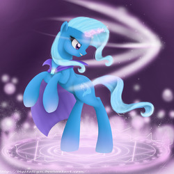 Size: 2900x2900 | Tagged: safe, artist:digitalcyn, trixie, pony, unicorn, g4, female, high res, magic, magic circle, mare, solo