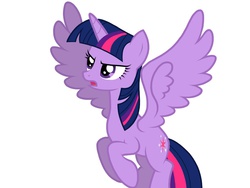 Size: 1024x768 | Tagged: safe, artist:prismaticstars, twilight sparkle, alicorn, pony, g4, angry, female, flying, mare, simple background, solo, twilight sparkle (alicorn), white background