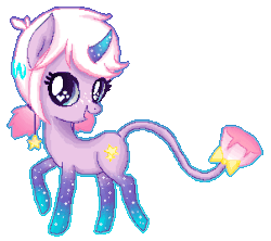 Size: 302x268 | Tagged: safe, artist:ne-chi, oc, oc only, pony, animated, augmented tail, blinking, curved horn, heart eyes, horn, non-mlp oc, open mouth, pixel art, ponified, simple background, solo, transparent background, wingding eyes