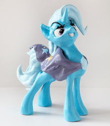 Size: 670x768 | Tagged: safe, artist:saveblacksheep, trixie, pony, unicorn, g4, craft, female, grin, irl, mare, photo, sculpture, solo