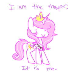 Size: 622x590 | Tagged: safe, artist:thebreakfastmage, princess celestia, g4, female, filly, sash, solo