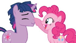Size: 925x517 | Tagged: safe, artist:dilemmas4u, pinkie pie, twilight sparkle, g4, boop, dusk shine, female, half r63 shipping, male, rule 63, ship:duskpie, ship:twinkie, shipping, show accurate, simple background, straight, transparent background