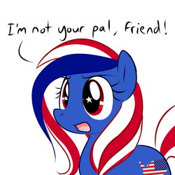 Size: 1000x1000 | Tagged: source needed, safe, artist:marytheechidna, pony, nation ponies, ponified, solo, united states